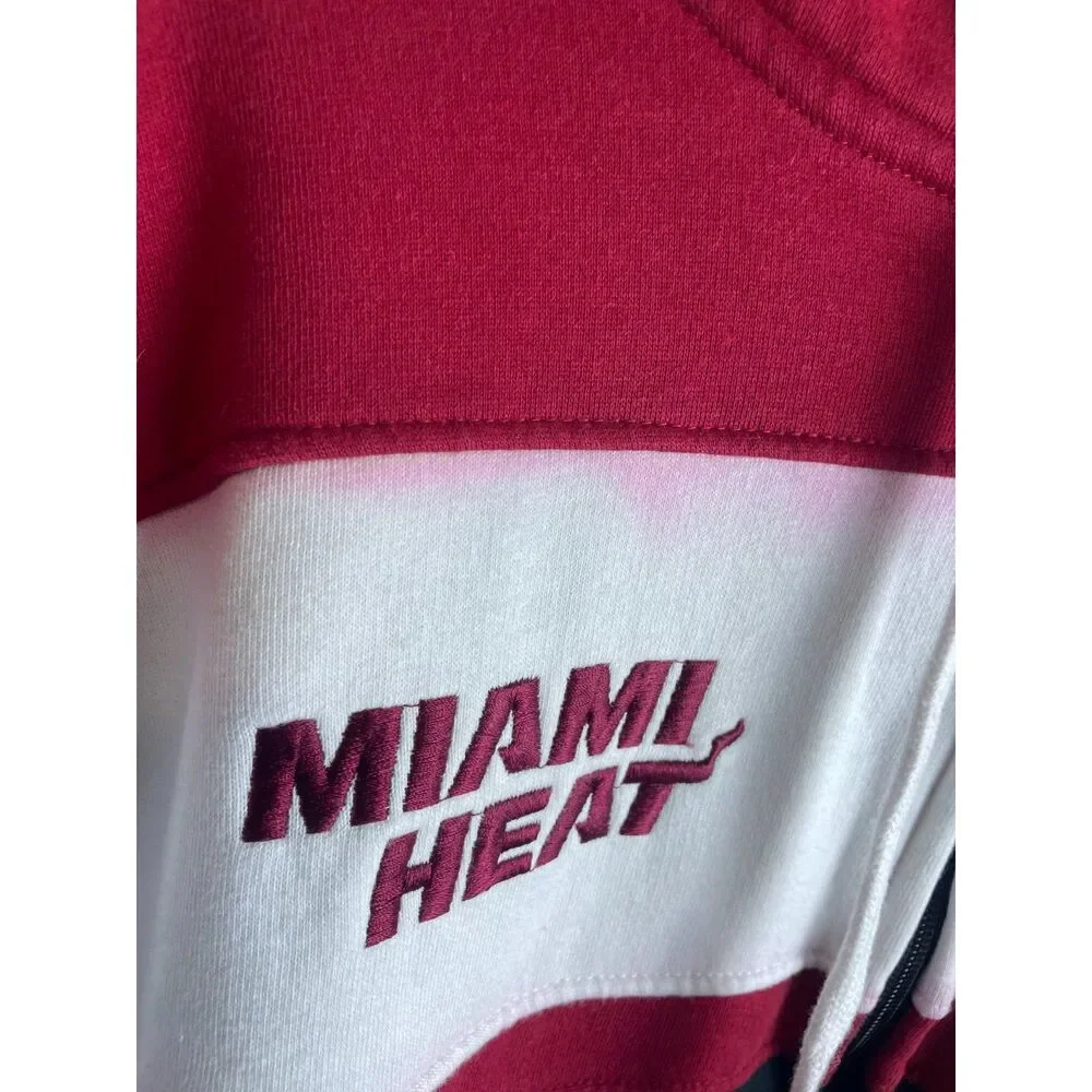 Miami Heat Fanatics Full-Zip Hoodie – Red/White/Black – Size M